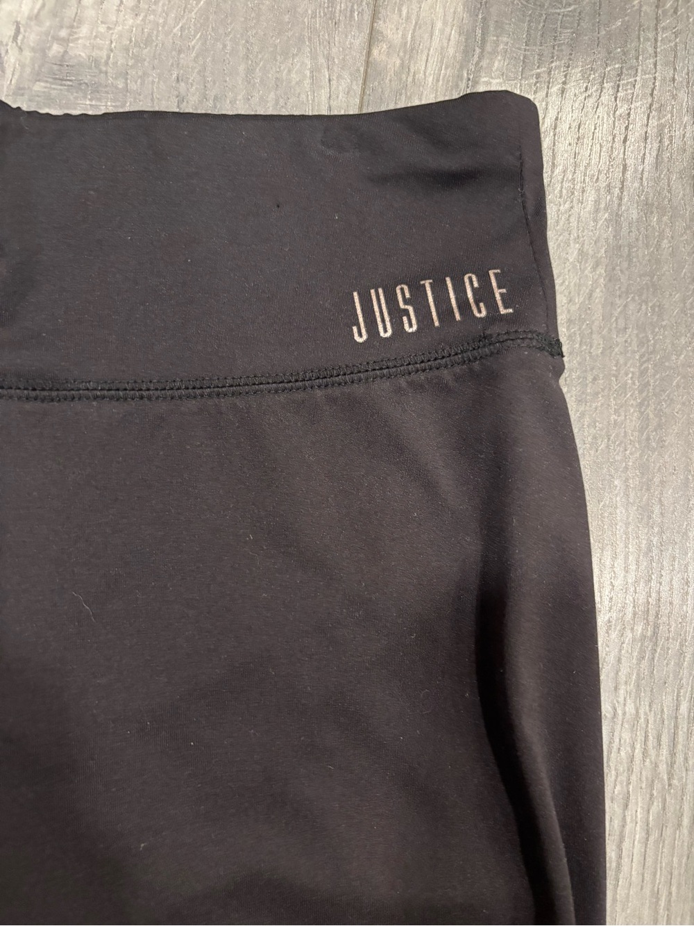 Justice Black Capri Leggings with Subtle Logo